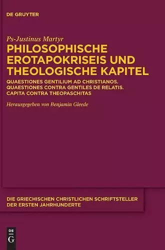 Philosophische Erotapokriseis Und Theologische Kapitel cover