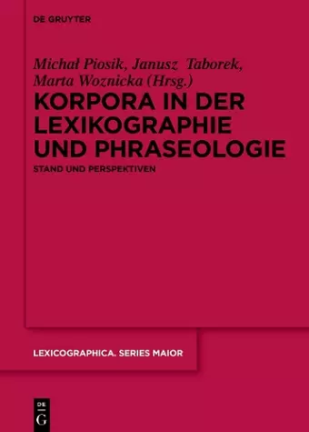 Korpora in der Lexikographie und Phraseologie cover