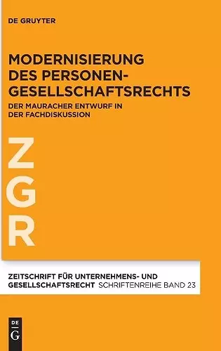 Modernisierung Des Personengesellschaftsrechts cover