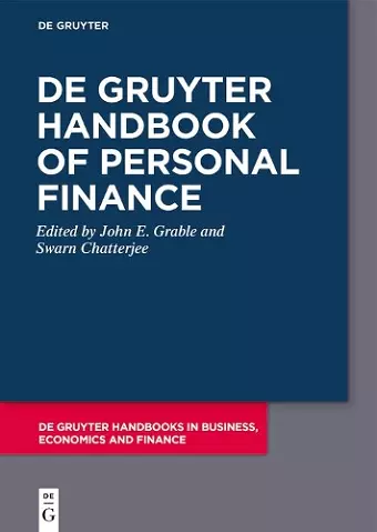 De Gruyter Handbook of Personal Finance cover