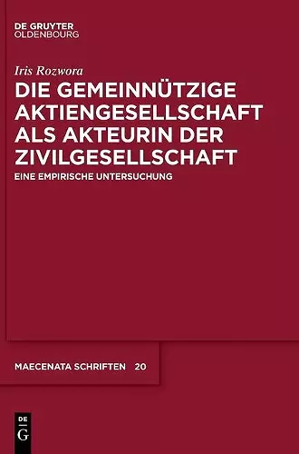 Die Gemeinnützige Aktiengesellschaft ALS Akteurin Der Zivilgesellschaft cover