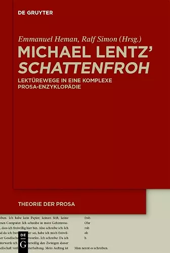 Michael Lentz' ›Schattenfroh‹ cover