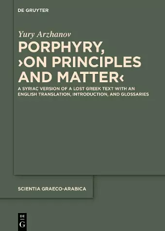 Porphyry, ›On Principles and Matter‹ cover