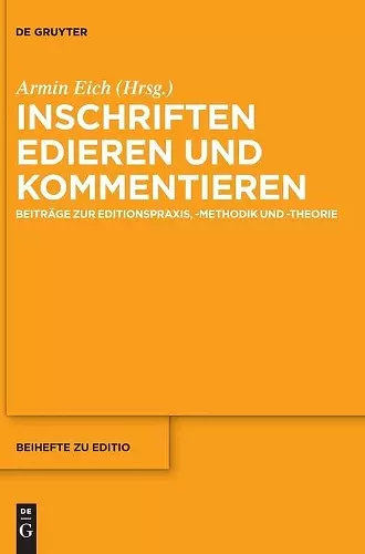 Inschriften edieren und kommentieren cover