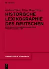 Historische Lexikographie des Deutschen cover