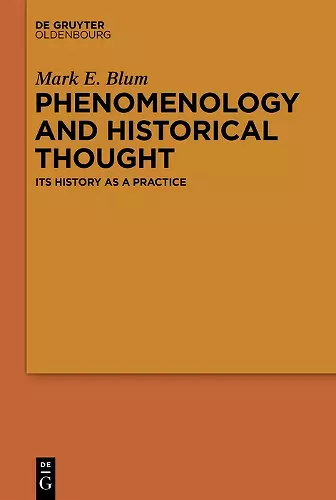 Phenomenology and Historical Thought cover