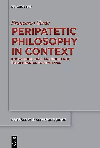 Peripatetic Philosophy in Context cover
