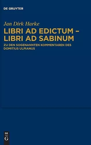 Libri ad edictum - libri ad Sabinum cover