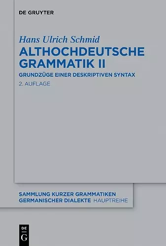 Althochdeutsche Grammatik II cover