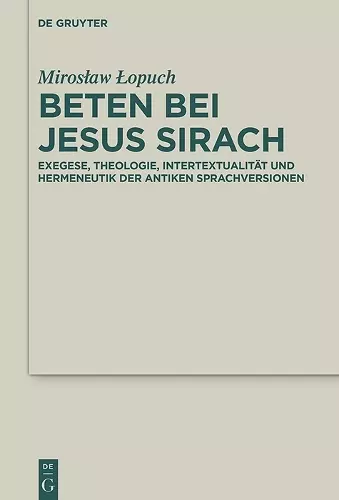 Beten bei Jesus Sirach cover