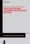 Geschichte der altgermanistischen Edition cover