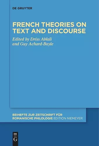 French theories on text and discourse cover