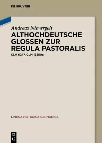 Althochdeutsche Glossen zur Regula pastoralis cover