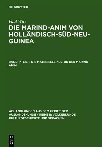 Die materielle Kultur der Marind-anim cover