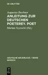 Anleitung Zur Deutschen Poeterey. Poet cover