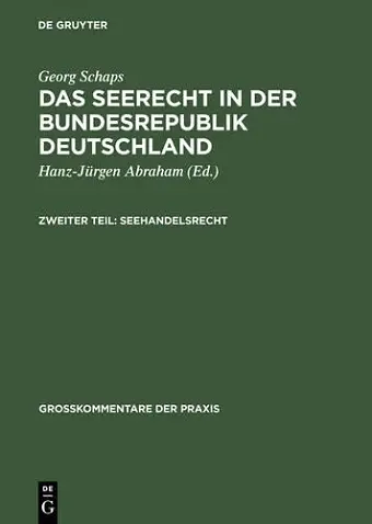 Georg Schaps: Das Seerecht in Der Bundesrepublik Deutschland. Teil 2 cover