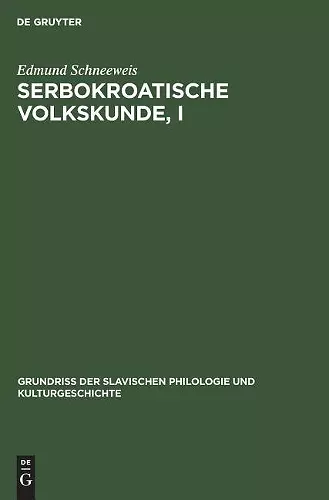 Serbokroatische Volkskunde, I cover