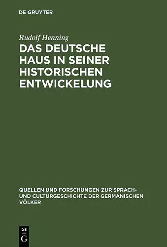 Das Deutsche Haus in seiner historischen Entwickelung cover