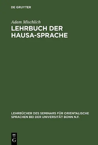 Lehrbuch der Hausa-Sprache cover