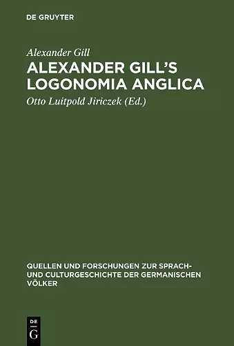 Alexander Gill's Logonomia Anglica cover