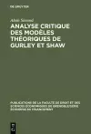 Analyse Critique Des Modèles Théoriques de Gurley Et Shaw cover