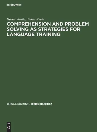 Comprehension and problem solving as strategies for language training cover