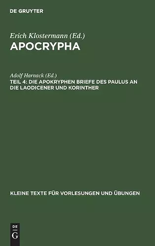 Die Apokryphen Briefe Des Paulus an Die Laodicener Und Korinther cover