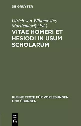 Vitae Homeri et Hesiodi in usum scholarum cover