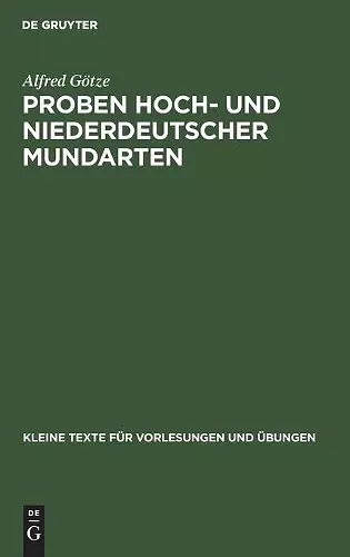 Proben Hoch- Und Niederdeutscher Mundarten cover