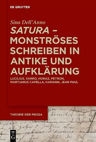 ›satura‹ – Monströses Schreiben in Antike und Aufklärung cover