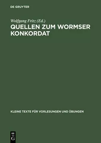 Quellen zum Wormser Konkordat cover