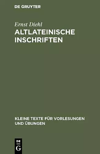 Altlateinische Inschriften cover