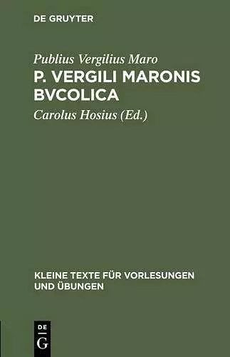 P. Vergili Maronis Bvcolica cover