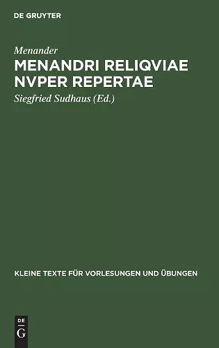 Menandri reliqviae nvper repertae cover