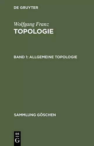 Topologie, Band 1, Allgemeine Topologie cover