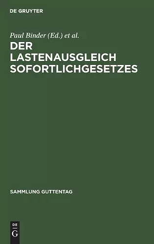 Der Lastenausgleich Sofortlichgesetzes cover