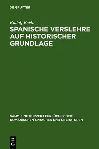 Spanische Verslehre auf historischer Grundlage cover