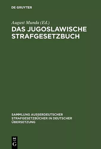 Das Jugoslawische Strafgesetzbuch cover
