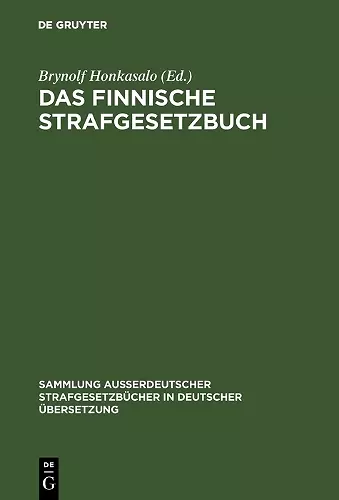 Das Finnische Strafgesetzbuch cover