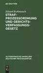 Strafprozessordnung Und Gerichtsverfassungsgesetz cover