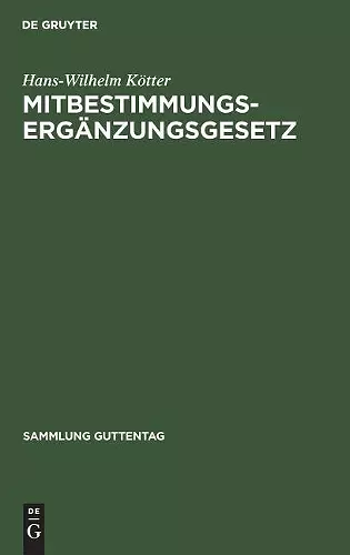 Mitbestimmungs-Ergänzungsgesetz cover