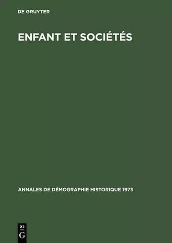 Enfant Et Sociétés cover
