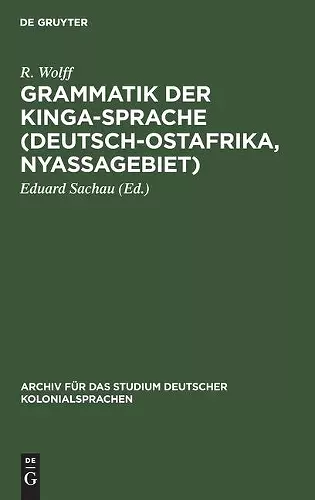 Grammatik Der Kinga-Sprache (Deutsch-Ostafrika, Nyassagebiet) cover