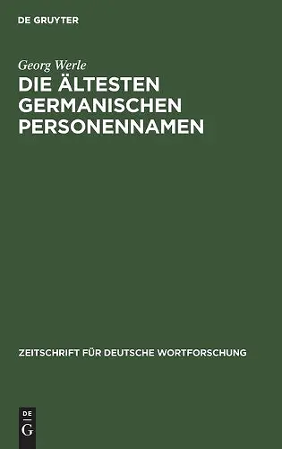 Die Ältesten Germanischen Personennamen cover