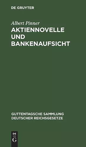 Aktiennovelle Und Bankenaufsicht cover