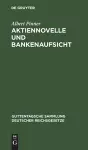 Aktiennovelle Und Bankenaufsicht cover