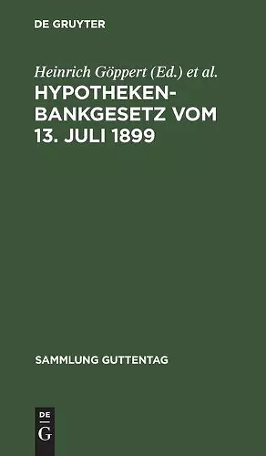 Hypothekenbankgesetz Vom 13. Juli 1899 cover