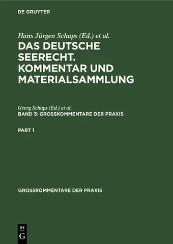 Georg Abraham: Das Deutsche Seerecht. Kommentar Und Materialsammlung. Band 3 cover