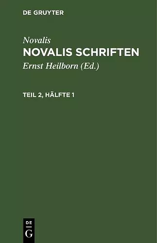 Novalis Schriften cover