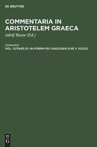 In Porphyrii Isagogen Sive V Voces cover